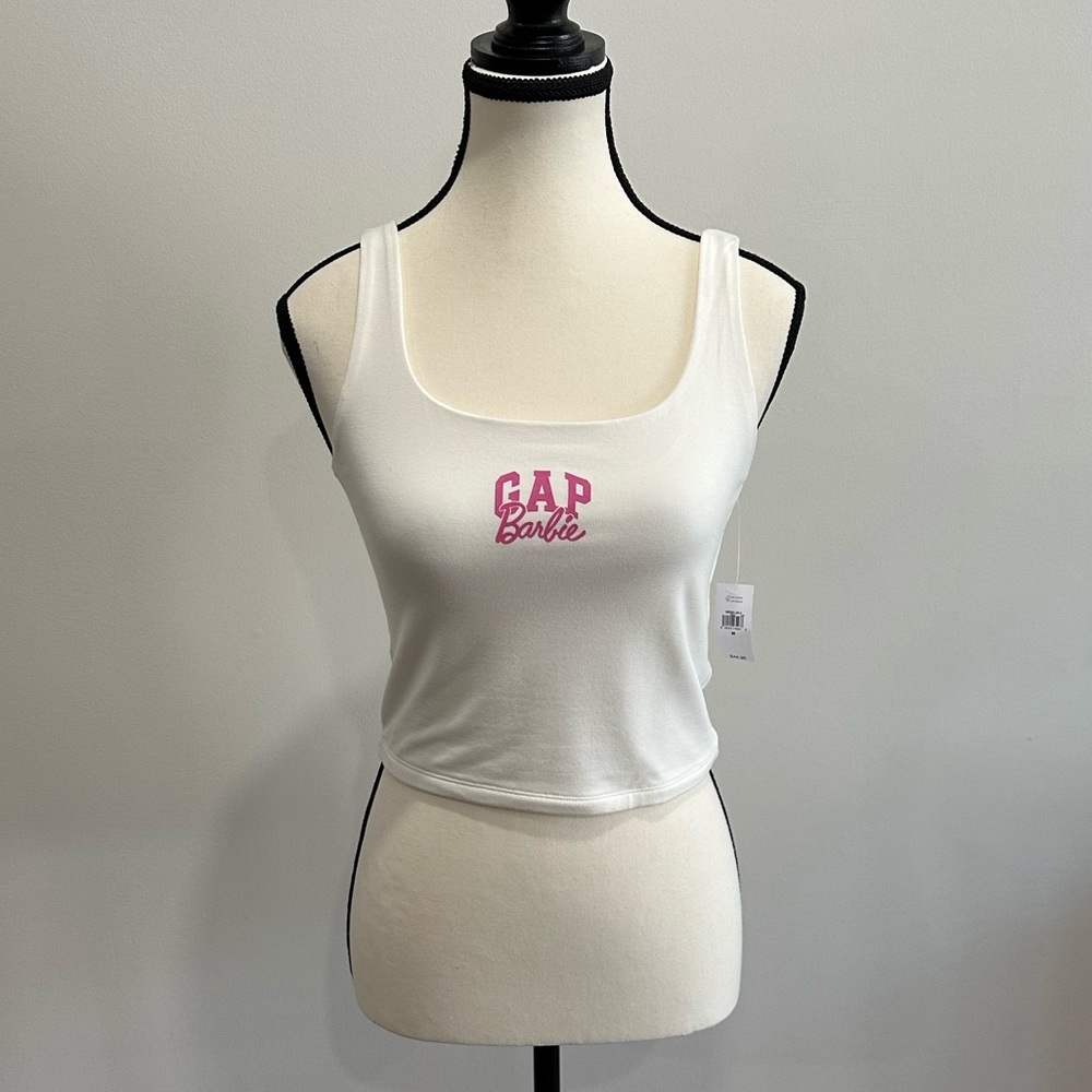GAP x Barbie White Cropped Tank Top – Size M (New with Tags)